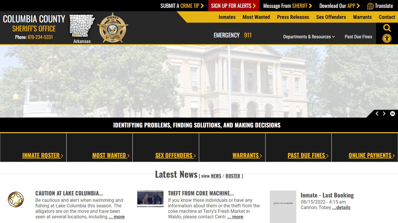 Inmate Roster - Columbia County Sheriff AR